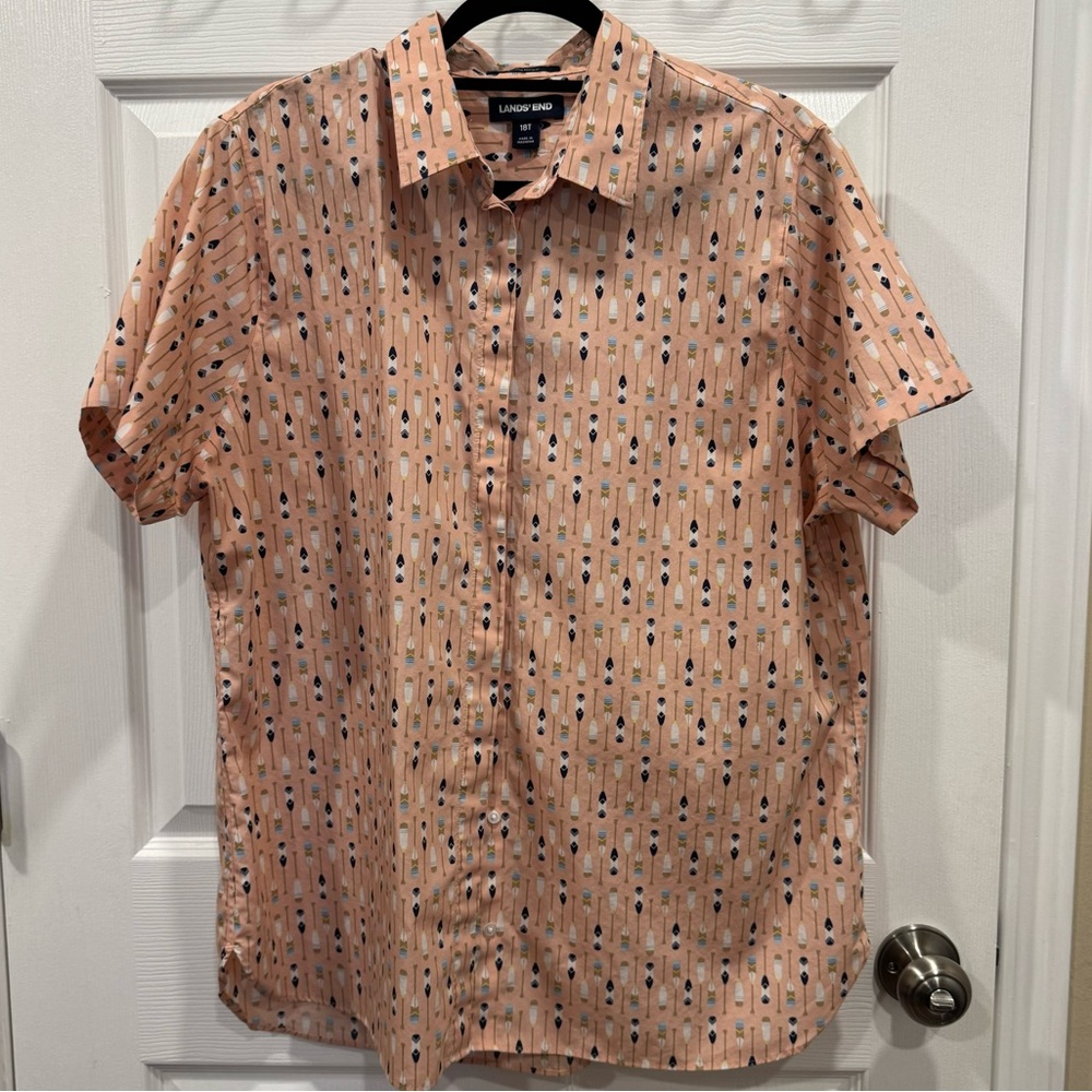 Lands End patterned button down - size XL Tall